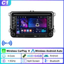 LeeKooLuu Android 13 Car Stereo 4GB+64GB with GPS & CarPlay for VW Skoda Octavia Golf 5 6 Touran Passat Polo Jetta