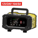 Smart Car Battery Charger 12V/24V AGM GEL WET Lead Acid 7-Segment