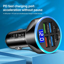 Cargador Velev Digital 4USB + 2PD | Pantalla Digital, Rápida y Compacta