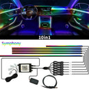Symphony LED Neon Automotivo RGB 18IN1 – Luz Ambiente Interna Colorida com Música e Efeito Rainbow