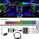 Symphony LED Neon Automotivo RGB 18IN1 – Luz Ambiente Interna Colorida com Música e Efeito Rainbow