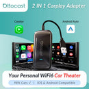 Ottocast Play2Video Ultra WiFi6 AI Box – Adaptador CarPlay Android Auto para Audi com Netflix