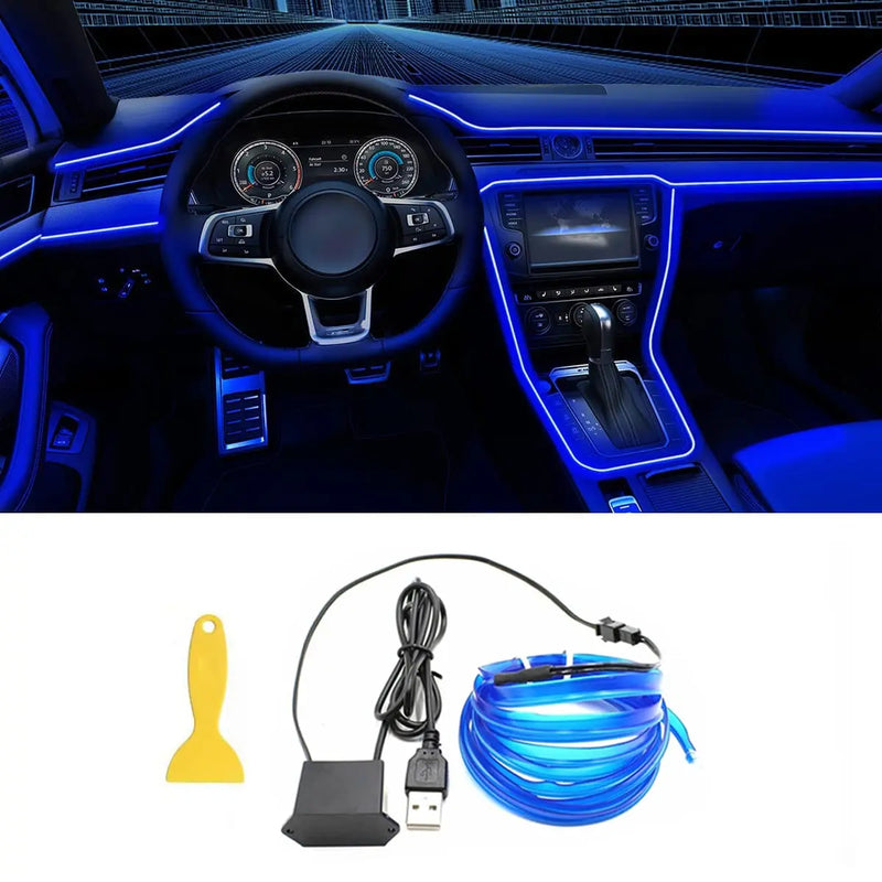 KIEND Fio EL LED USB Flexible de 5V para Luz Ambiental de Coche