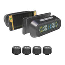 Smart TPMS Sensor de Pressão de Pneus Carro – 4 Sensores Externos, Monitor Solar com Alarme Inteligente
