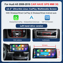 8.9"/12.3" Multimedia Touch Screen Display for Audi A5 S5 2008–2016 – Wireless CarPlay, Android Auto, AirPlay, Miracast
