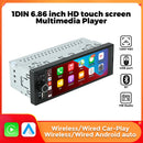 DIN Wireless CarPlay Android Auto HD Touch Car Stereo MP5