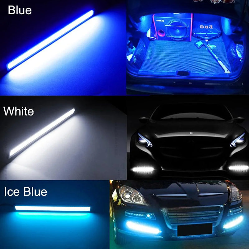 COB LED Car DRL Strip Lights 12V Aluminum Waterproof 10PCS