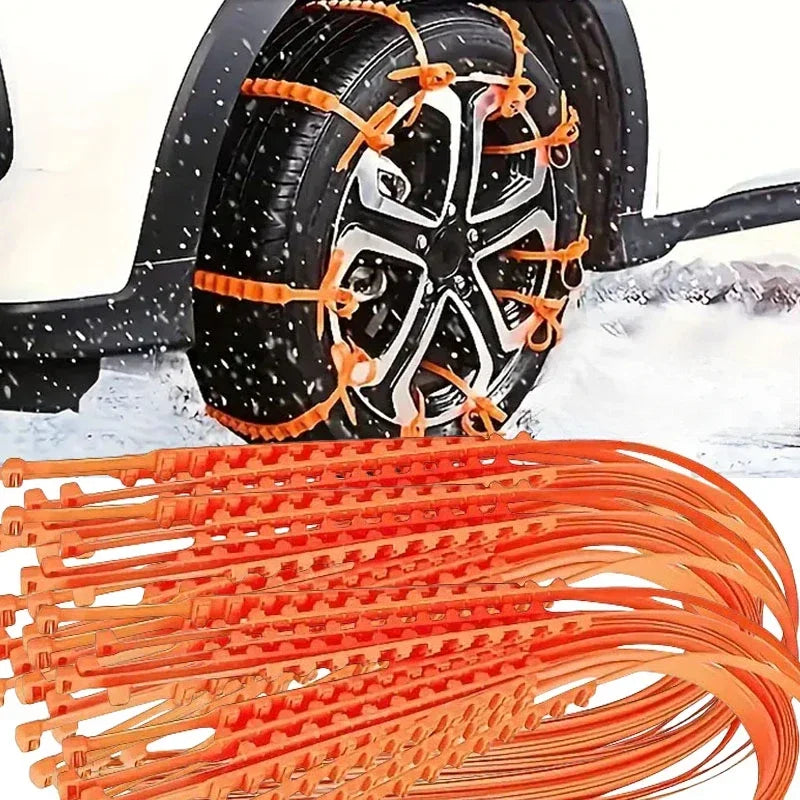 Cintas Antideslizantes para Neumáticos Desechables | Tracción en Nieve y Hielo – Pack 10