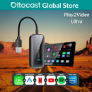 Ottocast Play2Video Ultra WiFi6 AI Box – Adaptador CarPlay Android Auto para Audi com Netflix