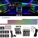 Symphony LED Neon Automotivo RGB 18IN1 – Luz Ambiente Interna Colorida com Música e Efeito Rainbow