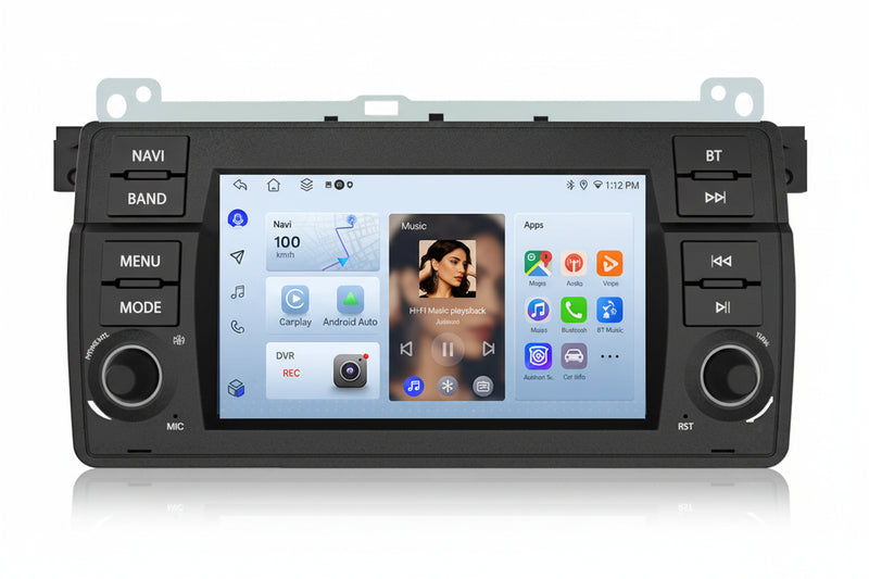 Junsun 7" Wireless CarPlay Android Auto Car Stereo for BMW E46 M3 318 320 325 330 335 – GPS, WiFi, 4G, 8-Core, RDS