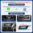 8.9"/12.3" Multimedia Touch Screen Display for Audi A5 S5 2008–2016 – Wireless CarPlay, Android Auto, AirPlay, Miracast